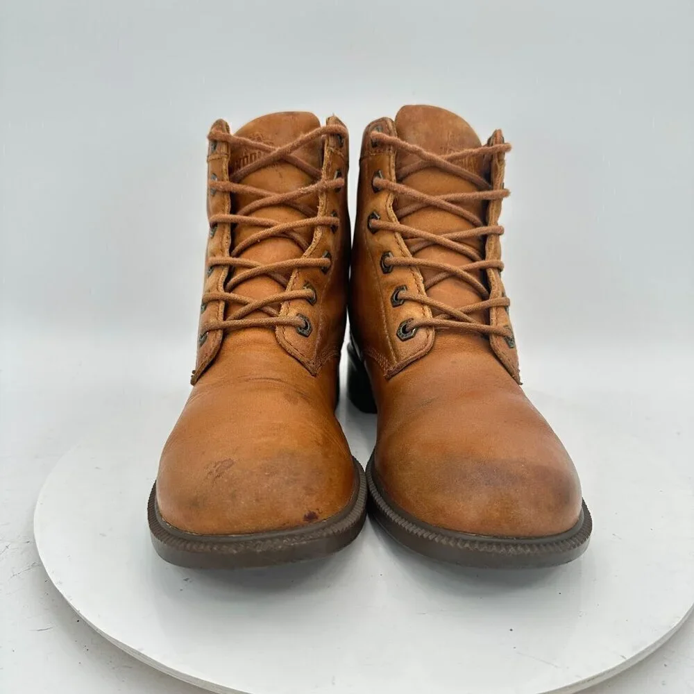 Kodiak Men Size 8 722187CAR Brown Tan Leather Plain Toe Lace Up Ankle Boot